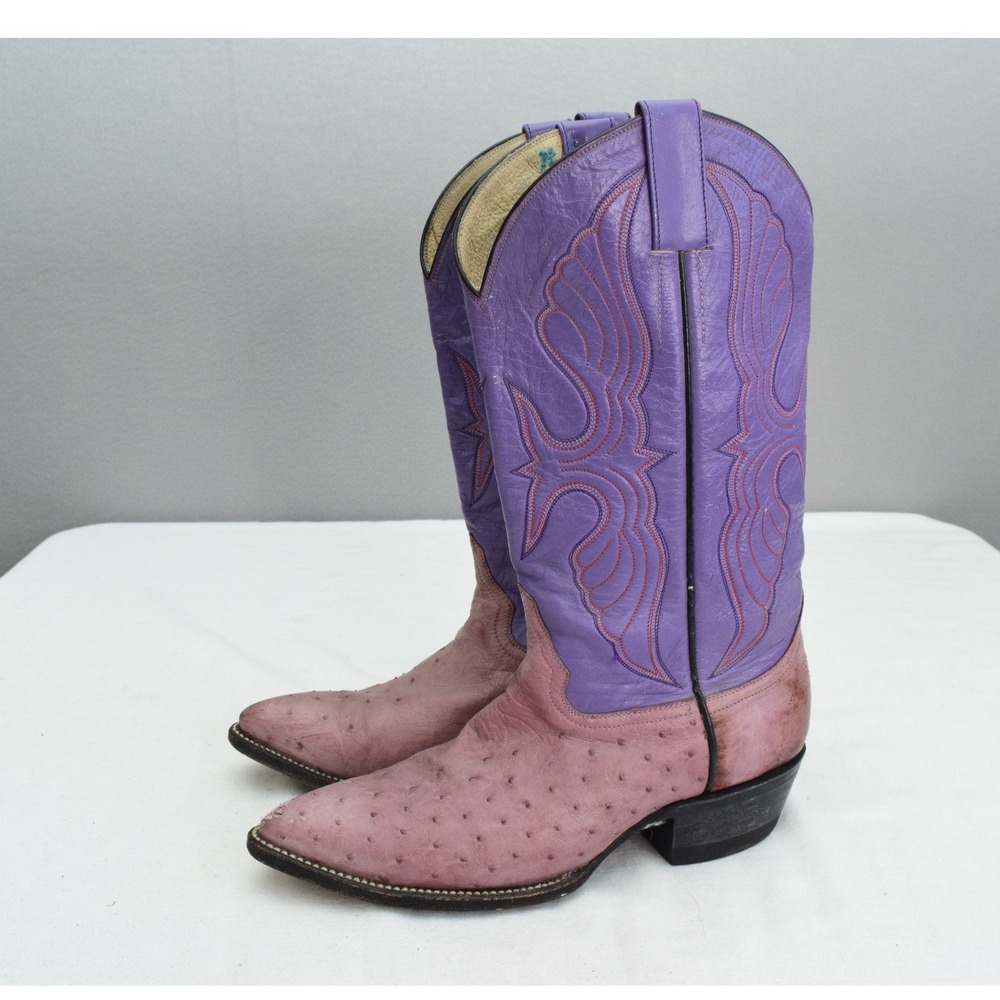 Purple and Pink Vintage Cowboy Western Boots Size 7.5/8